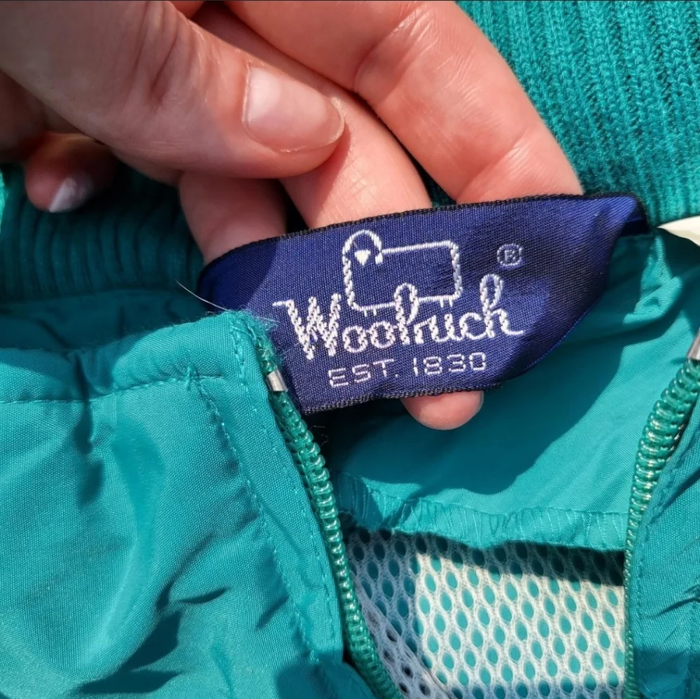 Vintage Teal Woolrich Windbreaker Men's Jacket Size Large